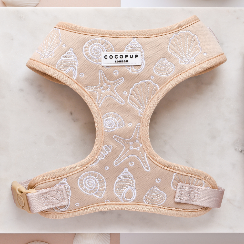 Cocopup Luxe Adjustable Dog Harness – Seashell Design The Stately Hound