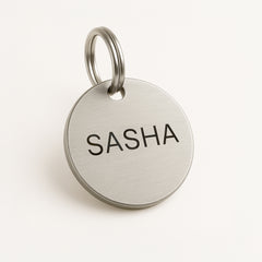 Custom Engraved Stainless Steel Dog Name Tag with ID The Stately Hound