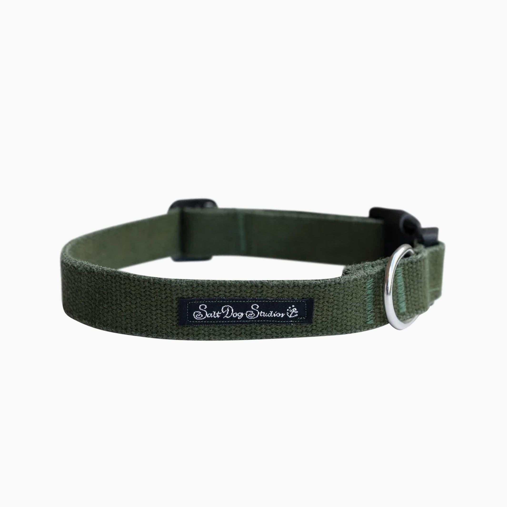 Handmade 100% Organic Hemp Dog Collar in Olive Green The Stately Hound