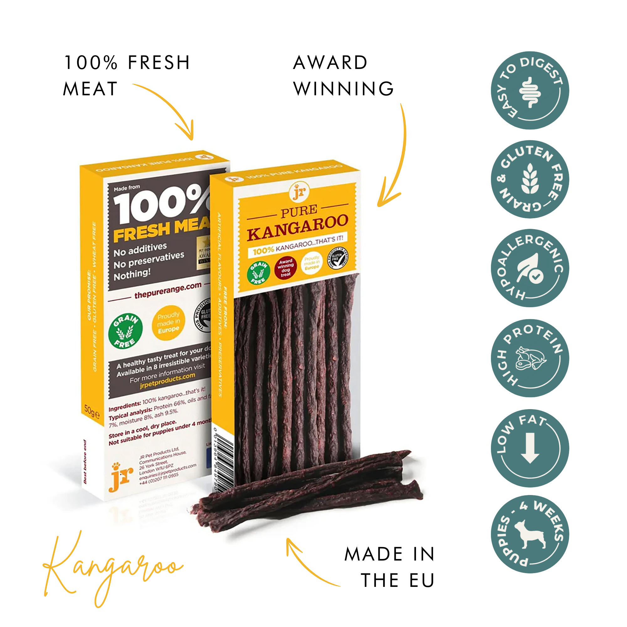 JR Pet Pure Kangaroo Sticks – Hypoallergenic, Natural Dog Treats The Stately Hound