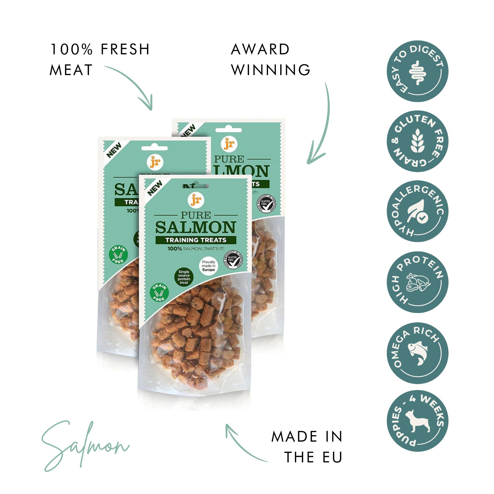 JR Pet Pure Salmon Training Treats – Natural, Omega-Rich Rewards 85g The Stately Hound