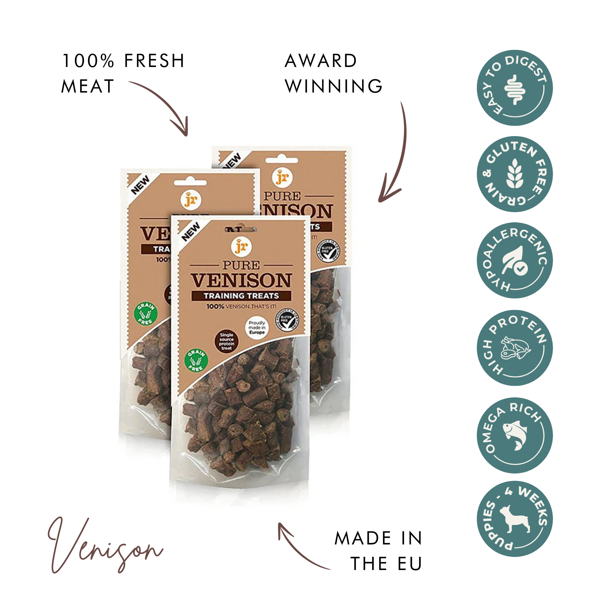 JR Pet Pure Venison Training Treats – 100% Natural, Grain-Free Rewards 85g The Stately Hound