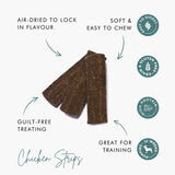 Meaty Strips Chicken Dog Treats – Soft, Tasty & Easy to Digest! The Stately Hound