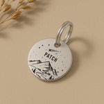 Personalised Dog Name Tag - Silver Stainless Steel Starry Night Shooting Star Scene The Stately Hound