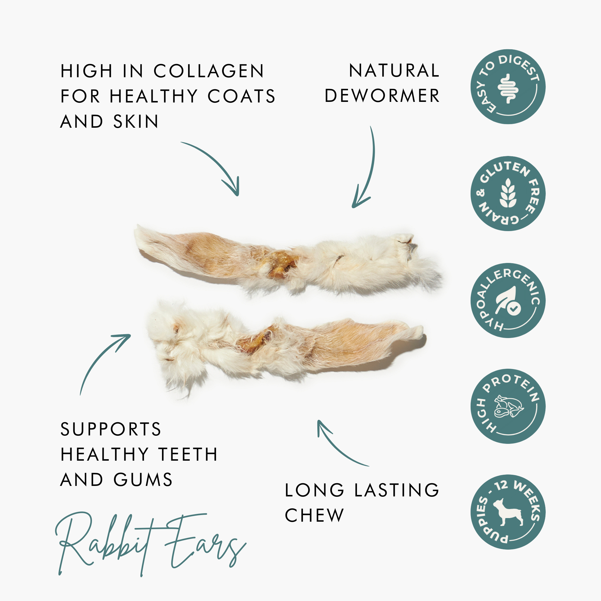 Rabbit Ears with Fur | Natural, Nutritious & Perfect for Sensitive Dogs The Stately Hound