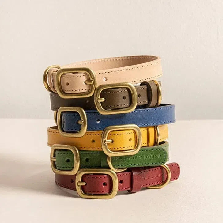 Sapphire Blue Leather Dog Collar – Luxury for Your Pet The Stately Hound