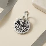 Scandi Fox Design Dog ID Tag - Personalised Silver Stainless Steel Tag with Engraved Contact Details The Stately Hound