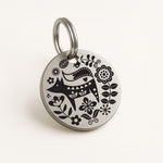 Scandi Fox Design Dog ID Tag - Personalised Silver Stainless Steel Tag with Engraved Contact Details The Stately Hound
