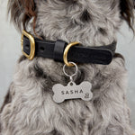 Silver Stainless Steel Bone Shaped Personalised Dog Name Tag The Stately Hound
