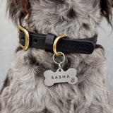 Silver Stainless Steel Bone Shaped Personalised Dog Name Tag The Stately Hound