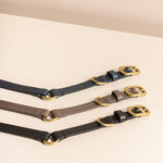 Luxury Black Leather Dog Collar with Center Ring, Handmade in the UK The Stately Hound