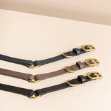 Luxury Black Leather Dog Collar with Center Ring, Handmade in the UK The Stately Hound