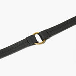 Luxury Black Leather Dog Collar with Center Ring, Handmade in the UK The Stately Hound