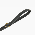 Luxury Black Leather Dog Lead & Stitch Detailing, Handmade in the UK The Stately Hound