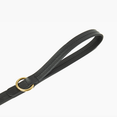 Luxury Black Leather Dog Lead & Stitch Detailing, Handmade in the UK The Stately Hound