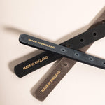 Luxury Taupe Grey Leather Dog Collar with Center Ring, Handmade in the UK The Stately Hound