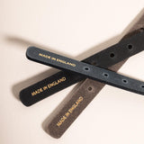 Luxury Taupe Grey Leather Dog Collar with Center Ring, Handmade in the UK The Stately Hound