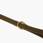Olive Green Leather Dog Collar & Lead Set with Gold Hardware The Stately Hound