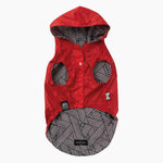 Flipside Rainproof Reversible Dog Coat in Red, Black & White The Stately Hound