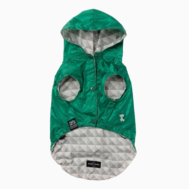 Flipside Rainproof Reversible Dog Coat in Green / Beige