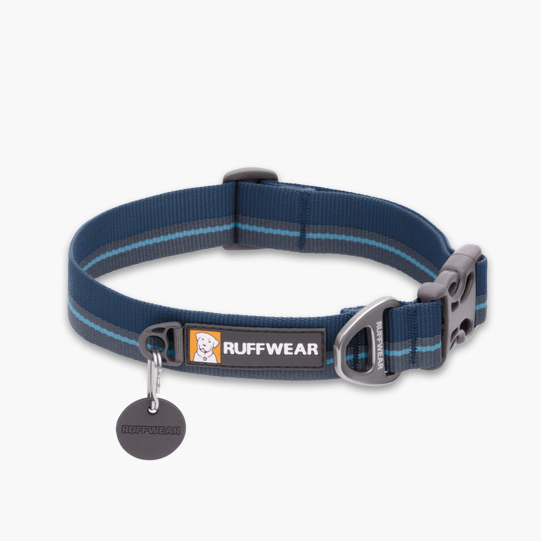 Ruffwear Flat Out Dog Collar in Blue Horizon: Durable, Weather-Resistant Collar