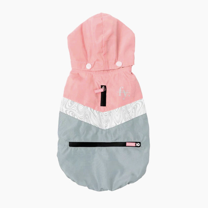 The Seattle Dog Raincoat in Pink and Grey