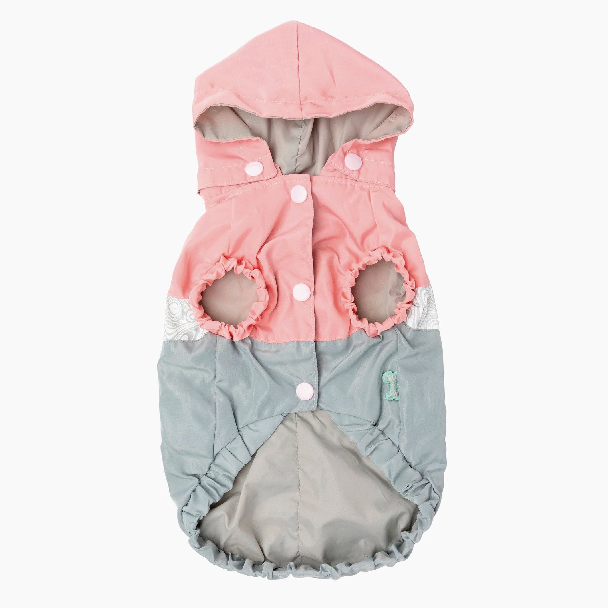 The Seattle Dog Raincoat in Pink and Grey The Stately Hound