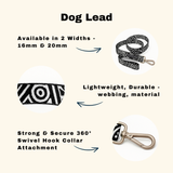 Geometric Print Dog Collar & Lead Set in Black & White The Stately Hound