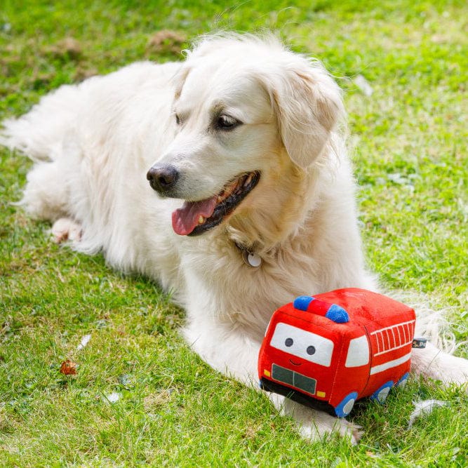 Flame the Fire Engine Dog Toy | Soft, Durable, & Perfect for Interactive Play The Stately Hound