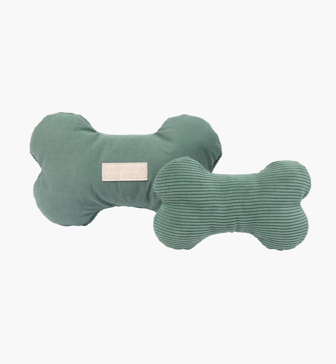 Plush Bone Dog Toy in Myrtle Green: Dual-Sided Soft & Cuddly Toy with Squeaker!