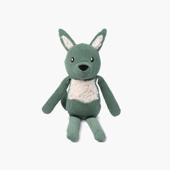 FuzzYard Life Myrtle Green Kangaroo Dog Toy - Soft Corduroy Plush with Squeaker The Stately Hound