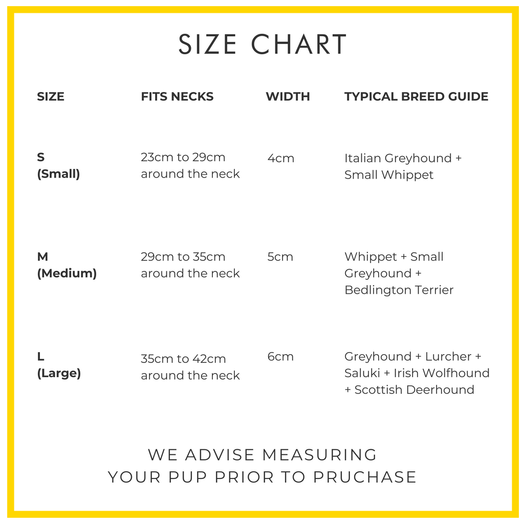 Shuka Blue Yellow Leather Whippet & Greyhound Collar - UK Made