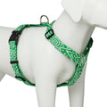 Geometric Print Dog Harness in Green & White