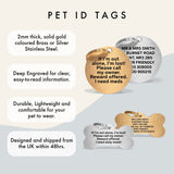 Silver Stainless Steel Personalised Pet Tag with Custom Engraved Contact Information The Stately Hound