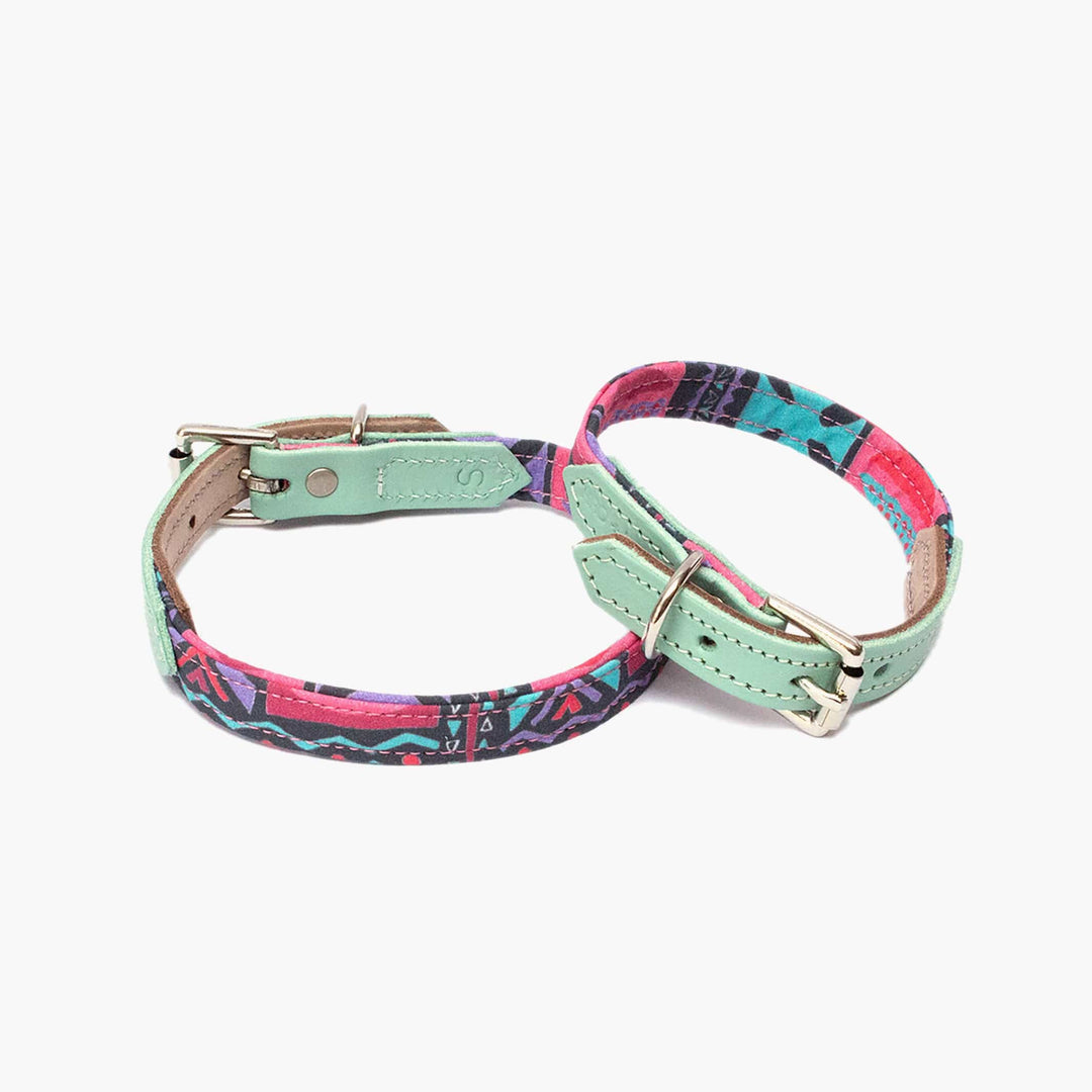 Hiro + Wolf Mud Cloth Dog Collar: Made from Stylish and Sustainable Fabric & Leather