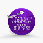 Purple Aluminium Pet Tag: A Stylish and Safe Way to Keep Your Furry Friend Safe The Stately Hound