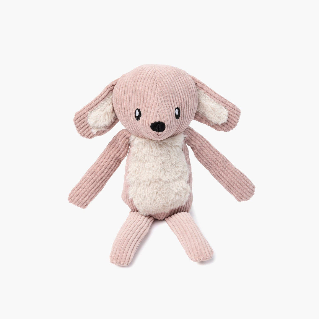 FuzzYard Life Blush Pink Bunny Dog Toy - Soft Corduroy Plush with Squeaker