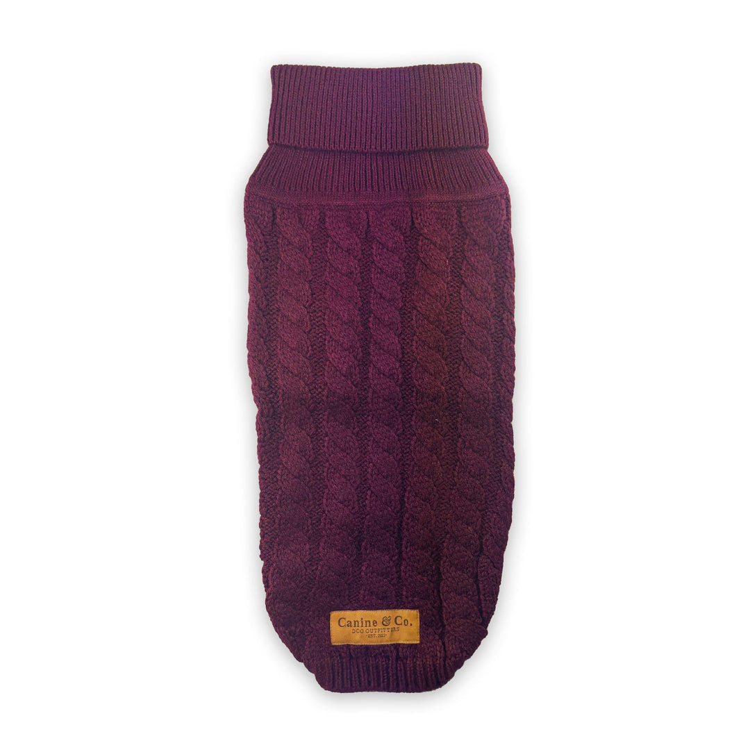 Burgundy Red Cable-Knit Dog Jumper. The Rascal - Soft, Durable, and Stylish