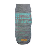 Classic Fair Isle Dog Jumper in Grey and Teal The Stately Hound