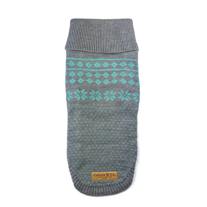 Classic Fair Isle Dog Jumper in Grey and Teal
