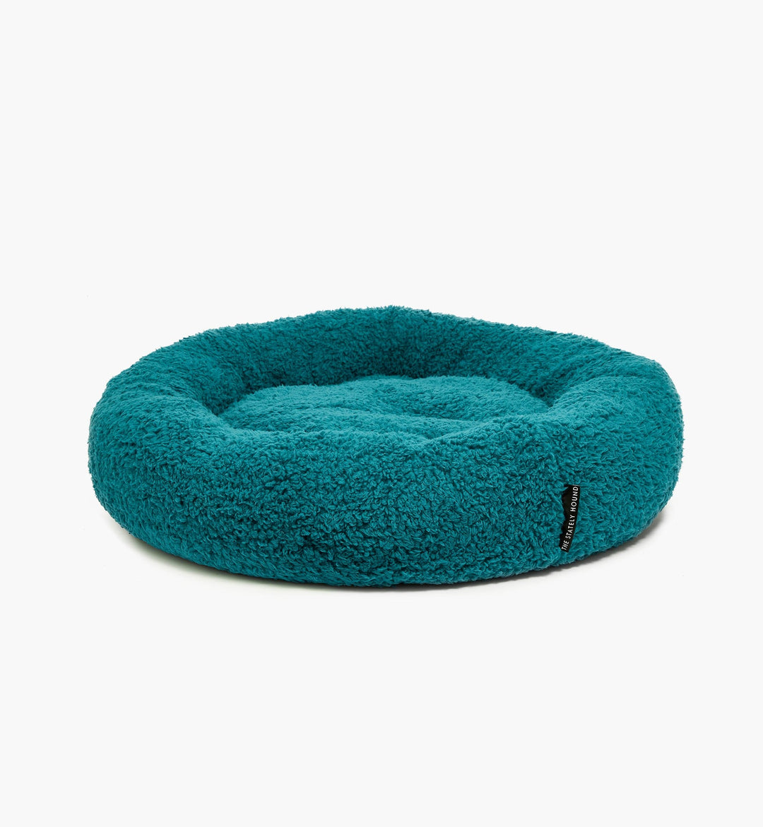 Luxury Round Donut Calming Dog Bed in Teal Green