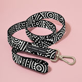 Geometric Print Dog Collar & Lead Set in Black & White The Stately Hound