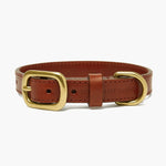 Autumn Maple Brown Leather Dog Collar – Premium Quality The Stately Hound