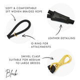 Black Rope Dog Lead – Strong, Stylish & Secure The Stately Hound