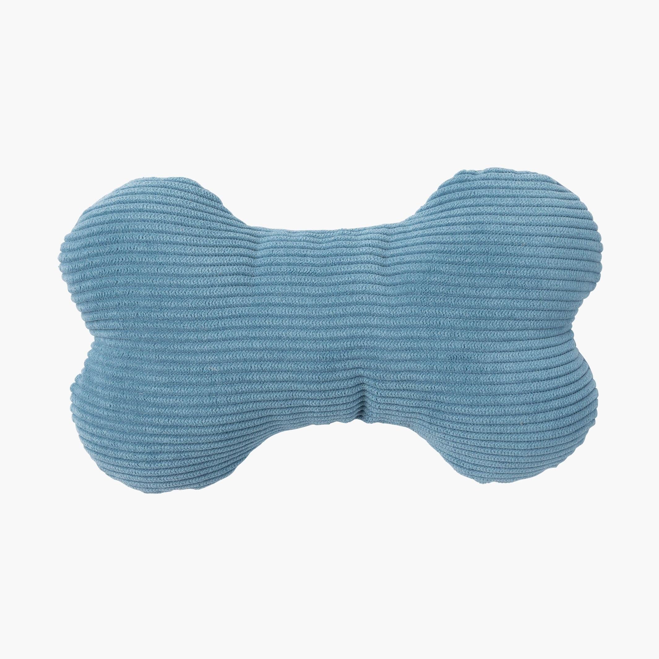 Blue Dual-Sided Corduroy & Cotton Plush Bone Toy – Soft, Durable & Engaging The Stately Hound
