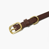 Chocolate Brown Leather Dog Collar – Durable & Stylish The Stately Hound