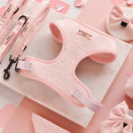 Cocopup Luxe Adjustable Neck Harness – Baby Pink Heart for Small & Medium Dogs The Stately Hound