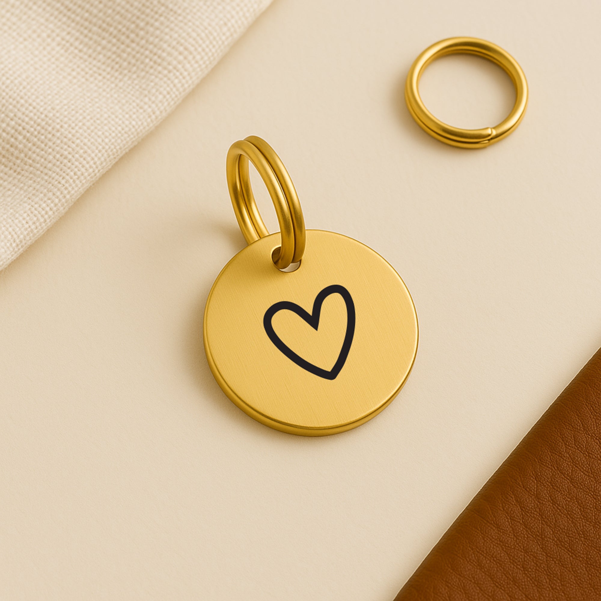 Custom Brass Dog Tag – Personalised with Your Choice of Symbol