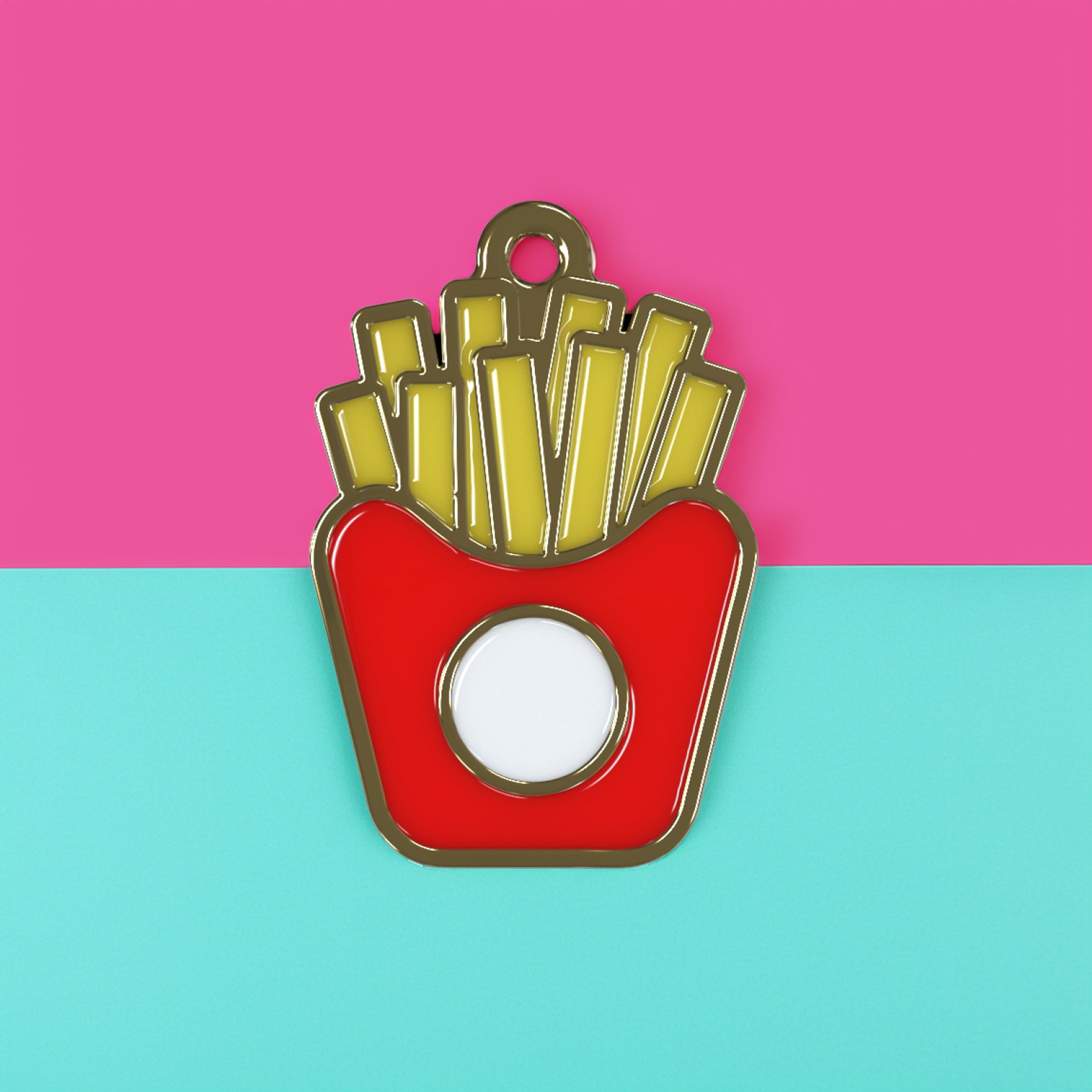 Custom Engraved Dog Name Tag – Fun & Reliable French Fries Design The Stately Hound