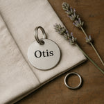 Custom Engraved Stainless Steel Dog Name Tag with ID The Stately Hound